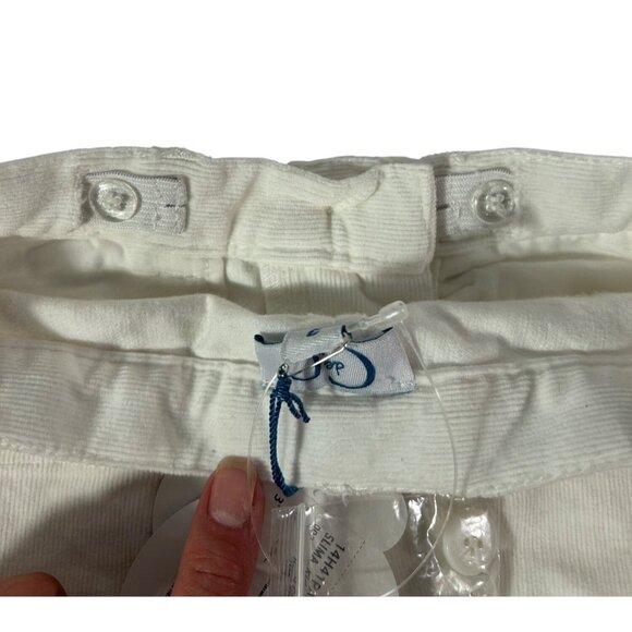 Girl pants Sz. 3T NWT Boutique C De C Corduroy Ivory zip button adjustable waist - Picture 6 of 6